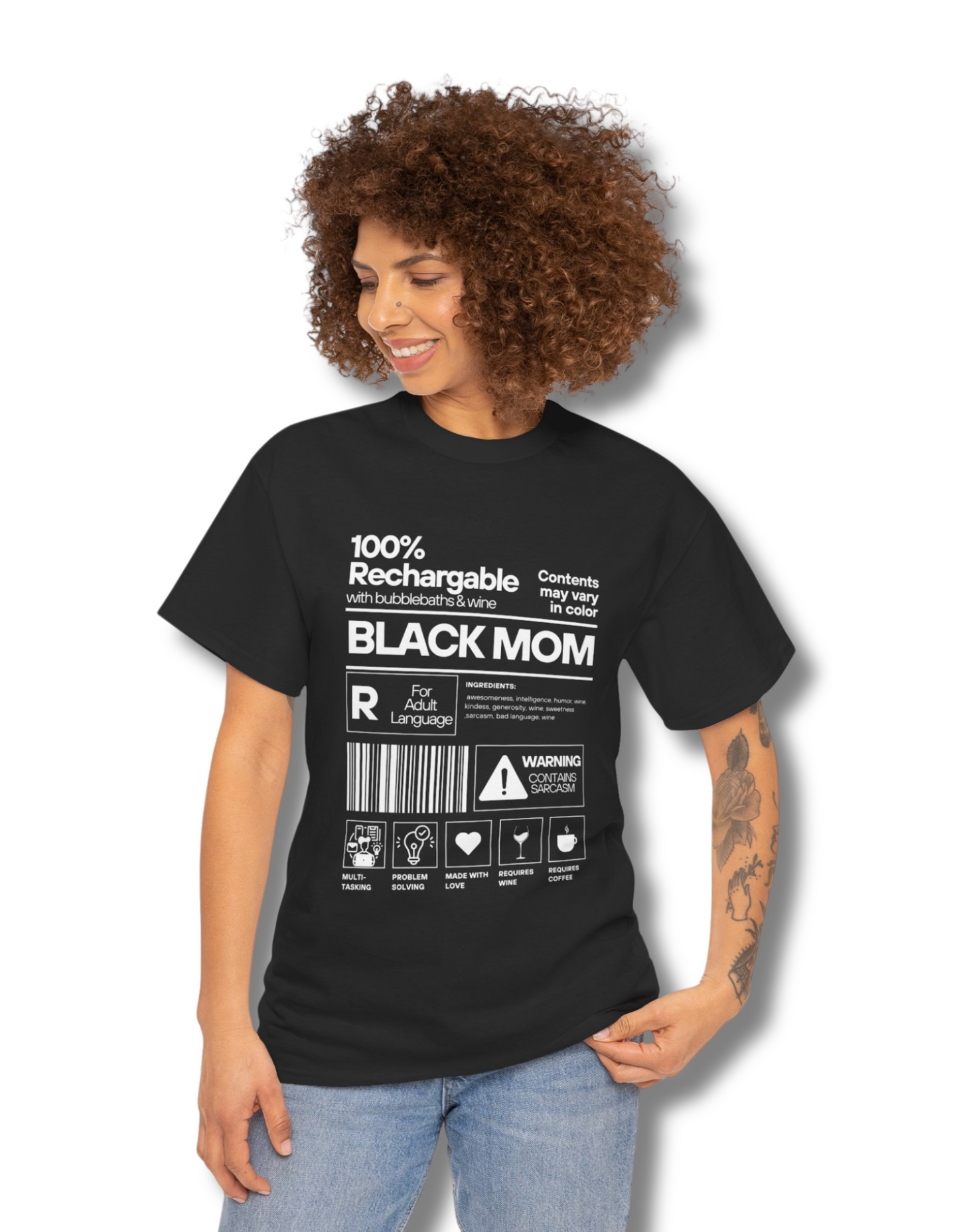 "100% Rechargeable Black Mom" Tee
